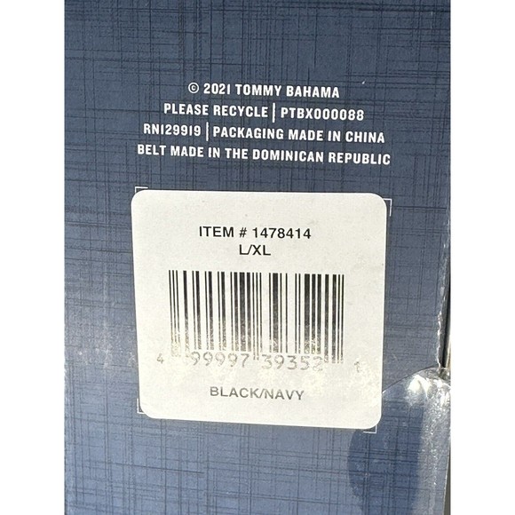 Tommy Bahama Stretch Men's Braided Woven Belt L/XL 38-42 NEW IN BOX Black/Blue - Picture 6 of 6